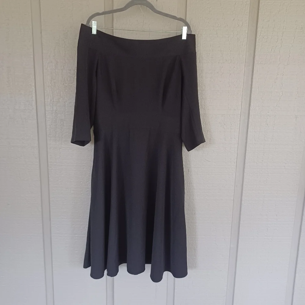 InLove By Marina Bulatkina Audrey Dress Plus Size 16 Women Black Pockets A line